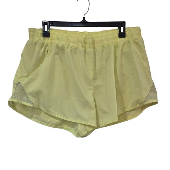 All In Motion Women's Hot Yellow Polyester Running Shorts w Briefs & Zip Close P - Picture 6 of 11